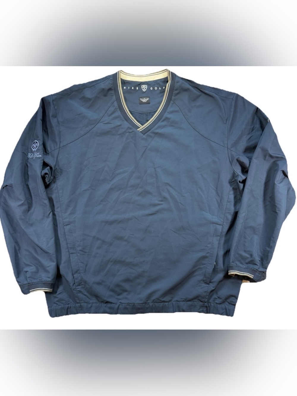 Vintage Nike Golf Windbreaker Pullover Men's Large Blue Pockets Embroidered Y2K